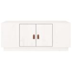 Table basse Blanc 100x50x41 cm Bois massif de pin – Image 4