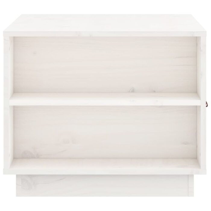 Table basse Blanc 100x50x41 cm Bois massif de pin – Image 6