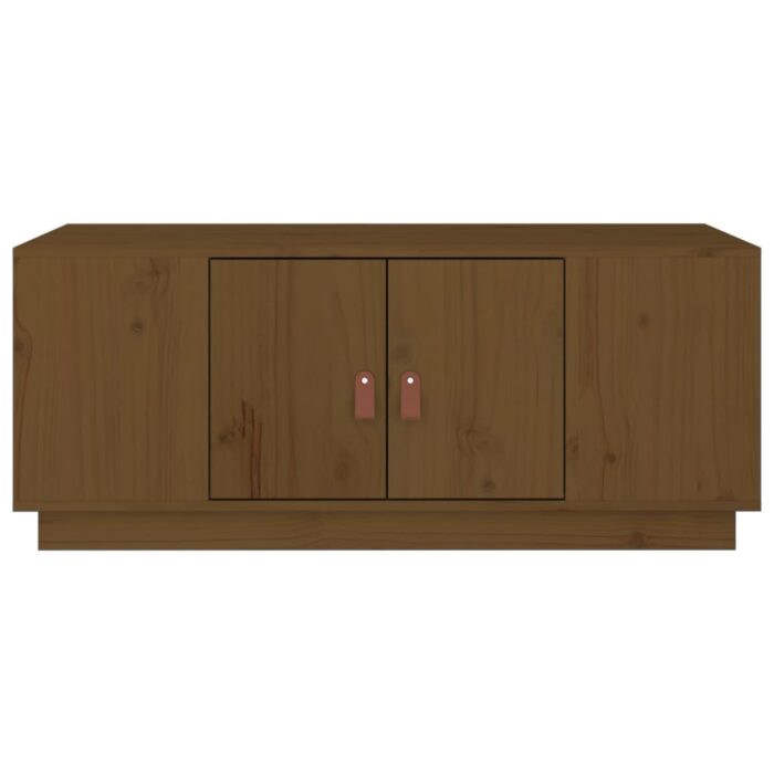 Table basse Marron miel 100x50x41 cm Bois massif de pin – Image 4
