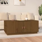 Table basse Marron miel 100x50x41 cm Bois massif de pin