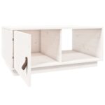 Table basse Blanc 80x50x35,5 cm Bois massif de pin – Image 5