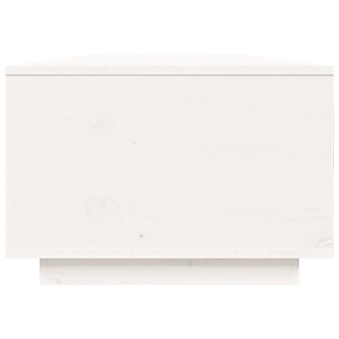 Table basse Blanc 80x50x35,5 cm Bois massif de pin – Image 6