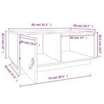 Table basse Blanc 80x50x35,5 cm Bois massif de pin – Image 9