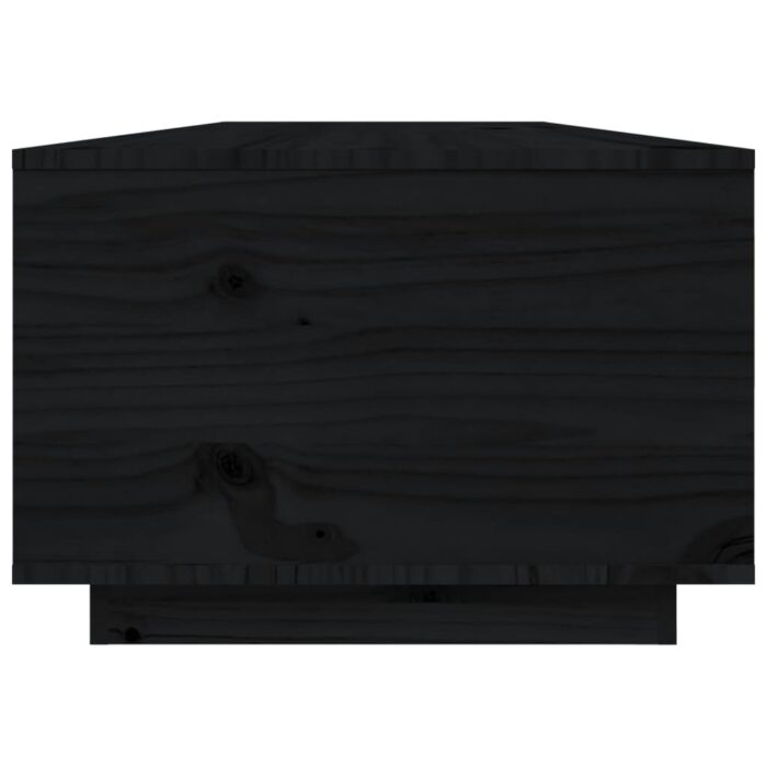 Table basse Noir 80x50x35,5 cm Bois massif de pin – Image 6