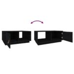 Table basse Noir 80x50x35,5 cm Bois massif de pin – Image 7