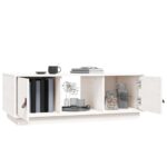 Table basse Blanc 100x50x35 cm Bois massif de pin – Image 3
