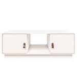 Table basse Blanc 100x50x35 cm Bois massif de pin – Image 4