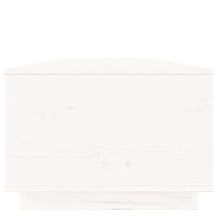 Table basse Blanc 100x50x35 cm Bois massif de pin – Image 6