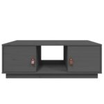 Table basse Gris 100x50x35 cm Bois massif de pin – Image 4