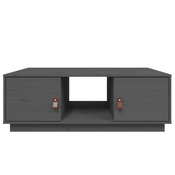 Table basse Gris 100x50x35 cm Bois massif de pin – Image 4
