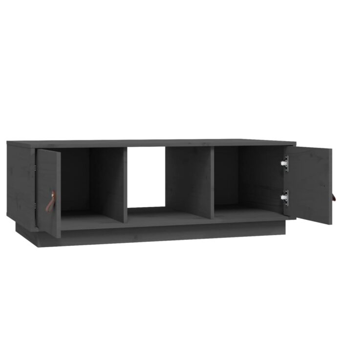 Table basse Gris 100x50x35 cm Bois massif de pin – Image 5