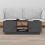 Table basse Gris 100x50x35 cm Bois massif de pin