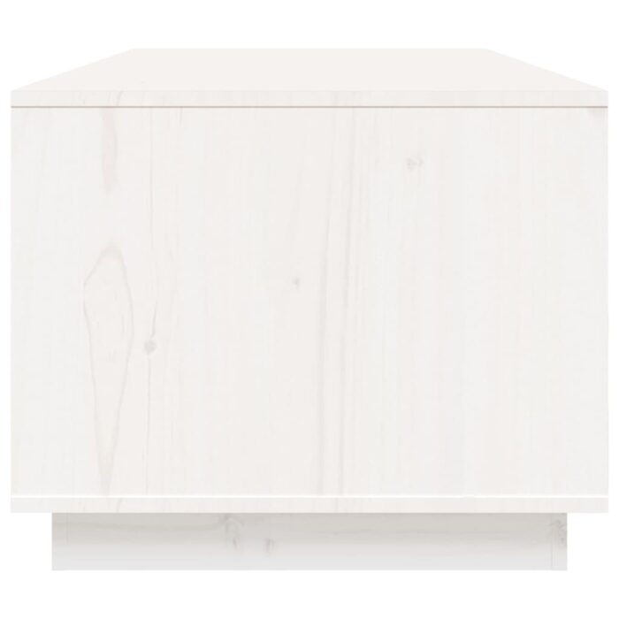 Table basse Blanc 100x50x41 cm Bois massif de pin – Image 5