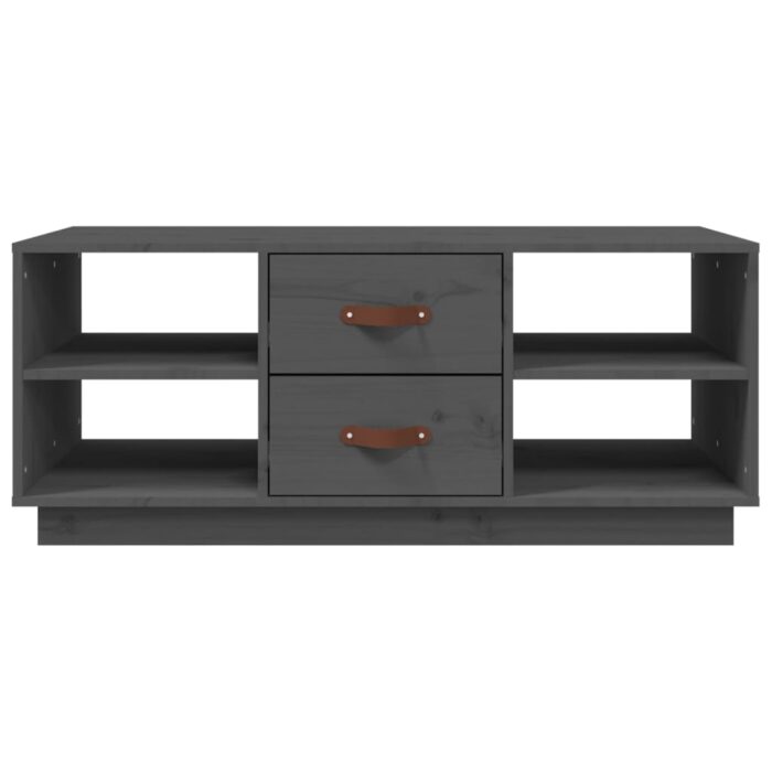 Table basse Gris 100x50x41 cm Bois massif de pin – Image 3