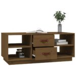 Table basse Marron miel 100x50x41 cm Bois massif de pin – Image 2