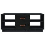 Table basse Noir 100x50x41 cm Bois massif de pin – Image 3