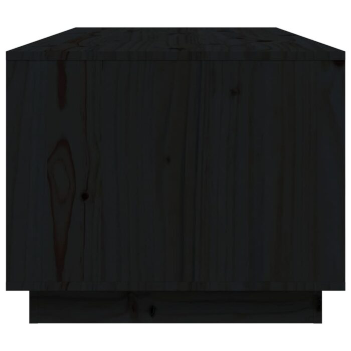 Table basse Noir 100x50x41 cm Bois massif de pin – Image 5