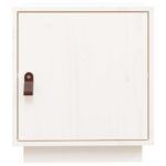 Table de chevet Blanc 40x34x45 cm Bois de pin massif – Image 4
