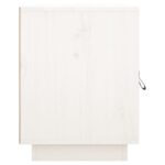 Table de chevet Blanc 40x34x45 cm Bois de pin massif – Image 6