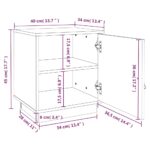 Table de chevet Blanc 40x34x45 cm Bois de pin massif – Image 9