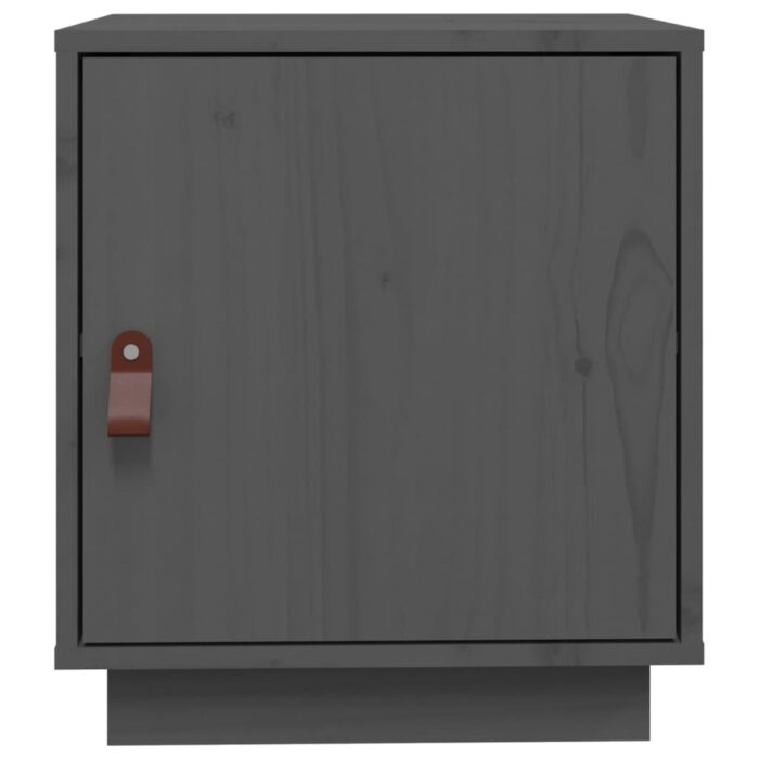 Table de chevet Gris 40x34x45 cm Bois de pin massif – Image 4