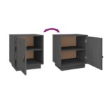 Tables de chevet 2 pcs Gris 40x34x45 cm Bois de pin massif – Image 6
