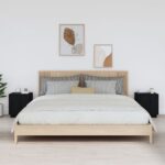 Tables de chevet 2 pcs Noir 40x34x45 cm Bois de pin massif