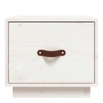 Table de chevet Blanc 40x34x35 cm Bois de pin solide – Image 3