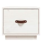 Tables de chevet 2 pcs Blanc 40x34x35 cm Bois de pin massif – Image 3