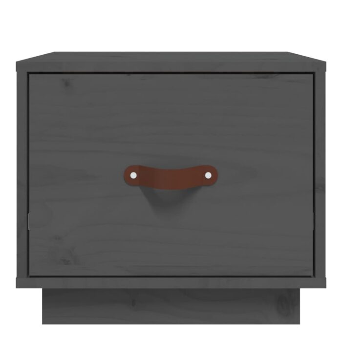 Table de chevet Gris 40x34x35 cm Bois de pin solide – Image 3