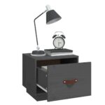 Tables de chevet 2 pcs Gris 40x34x35 cm Bois de pin massif – Image 2