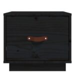 Tables de chevet 2 pcs Noir 40x34x35 cm Bois de pin massif – Image 3