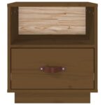 Table de chevet Marron miel 40x34x45 cm Bois de pin massif – Image 4