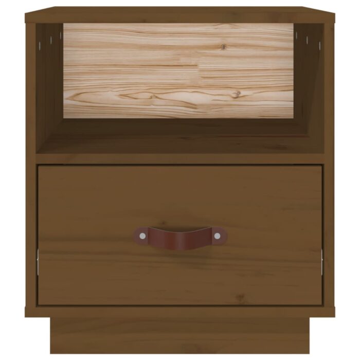 Table de chevet Marron miel 40x34x45 cm Bois de pin massif – Image 4