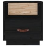 Tables de chevet 2 pcs Noir 40x34x45 cm Bois de pin massif – Image 5