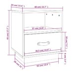 Tables de chevet 2 pcs Noir 40x34x45 cm Bois de pin massif – Image 8