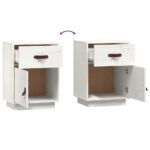Tables de chevet 2 pcs Blanc 40x34x55 cm Bois de pin massif – Image 7