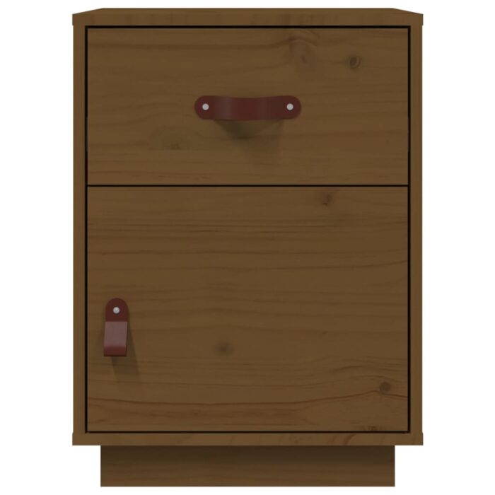 Table de chevet Marron miel 40x34x55 cm Bois de pin solide – Image 3
