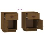 Table de chevet Marron miel 40x34x55 cm Bois de pin solide – Image 6