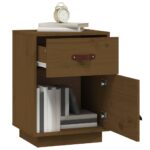 Tables de chevet 2pcs Marron miel 40x34x55cm Bois de pin massif – Image 2