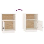 Tables de chevet 2 pcs Blanc 40x34x55 cm Bois de pin massif – Image 6