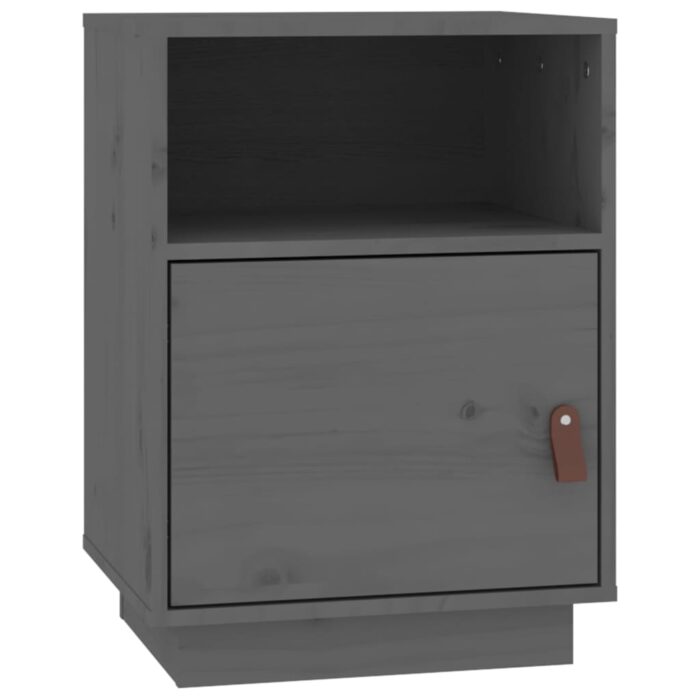 Tables de chevet 2 pcs Gris 40x34x55 cm Bois de pin massif – Image 4