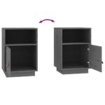 Tables de chevet 2 pcs Gris 40x34x55 cm Bois de pin massif – Image 7