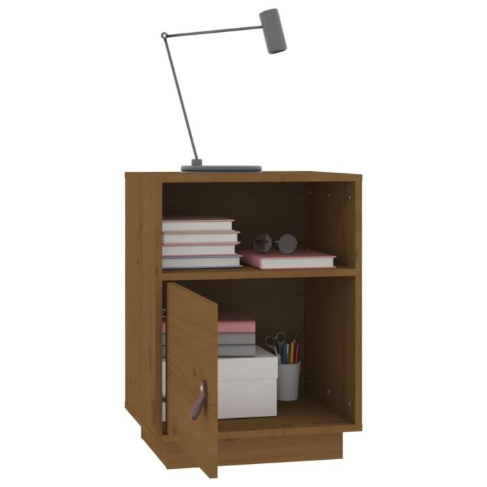 Tables de chevet 2pcs Marron miel 40x34x55cm Bois de pin massif – Image 3