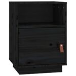 Tables de chevet 2 pcs Noir 40x34x55 cm Bois de pin massif – Image 4