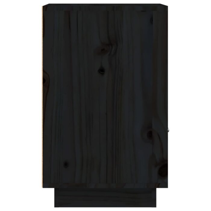 Tables de chevet 2 pcs Noir 40x34x55 cm Bois de pin massif – Image 6