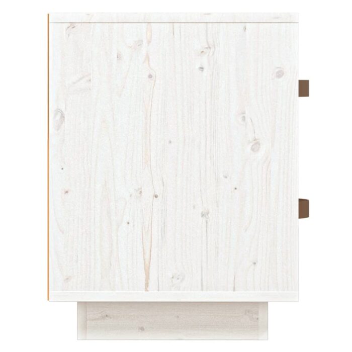  Table de chevet Blanc 40x34x45 cm Bois de pin massif – Image 5