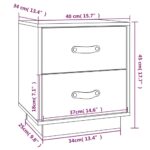  Table de chevet Blanc 40x34x45 cm Bois de pin massif – Image 7