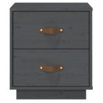  Tables de chevet 2 pcs Gris 40x34x45 cm Bois de pin massif – Image 5