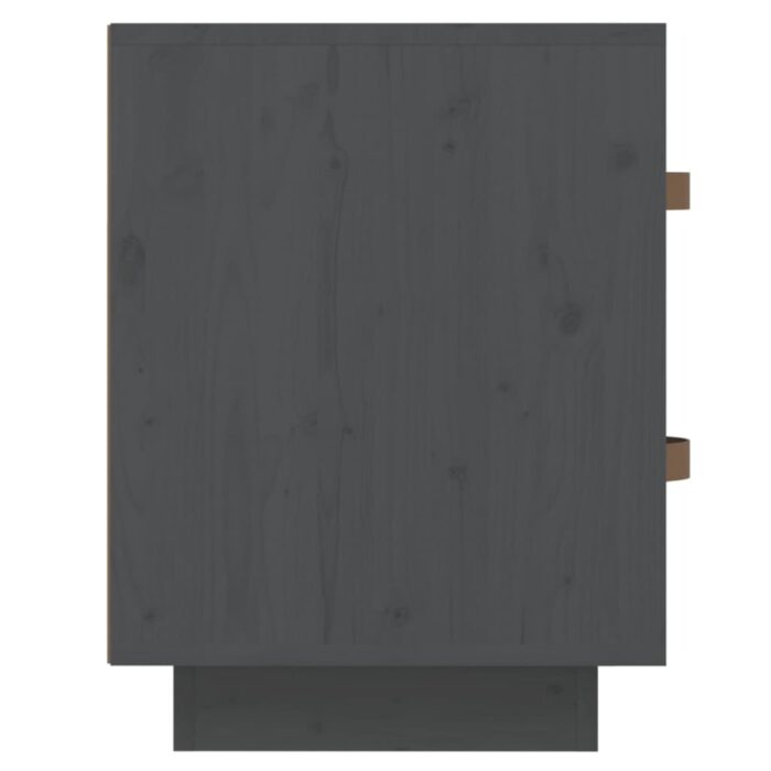  Tables de chevet 2 pcs Gris 40x34x45 cm Bois de pin massif – Image 7